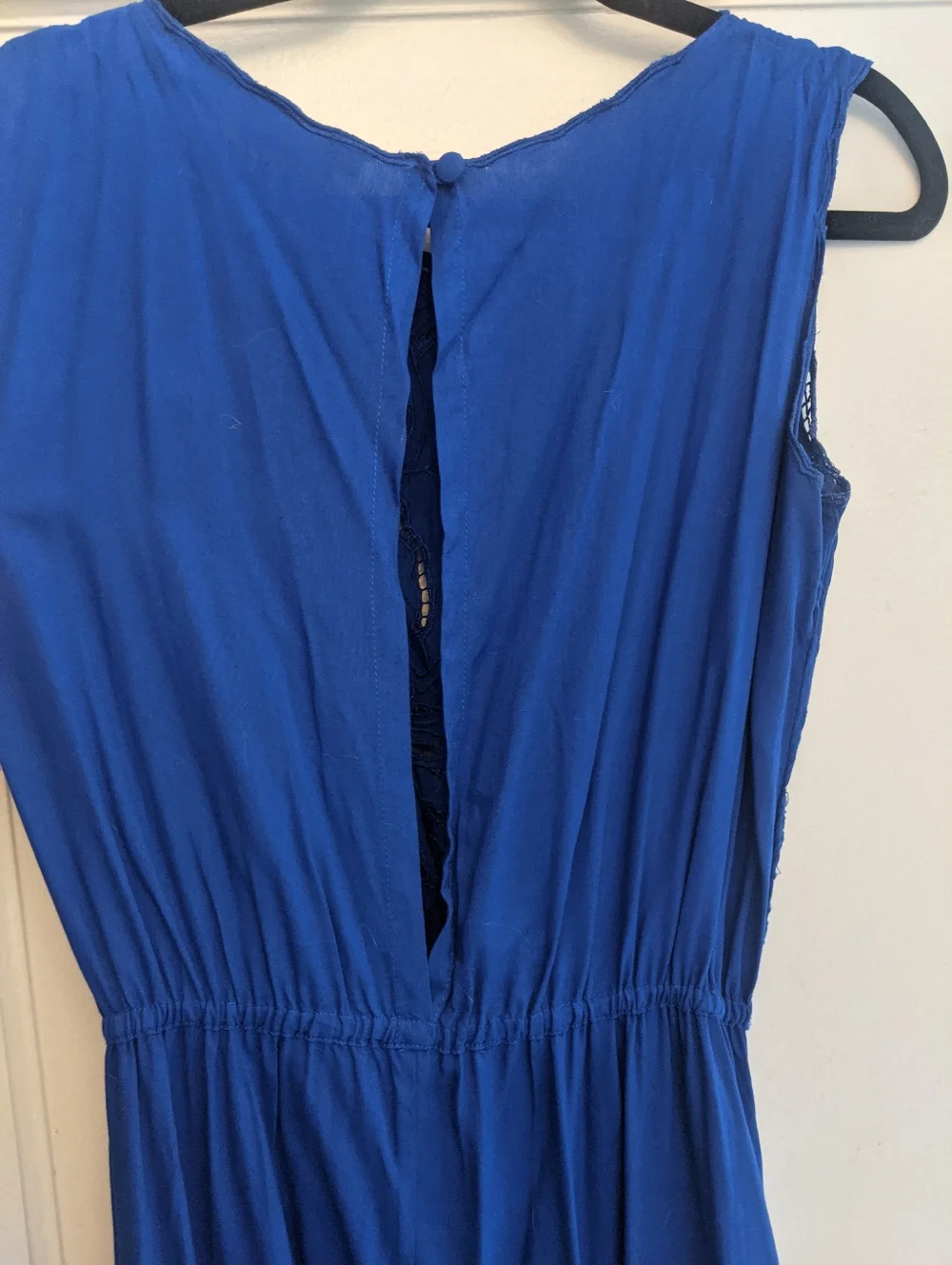 Vintage Royal Blue Lace-Trim Jumpsuit - Picture 8 of 10
